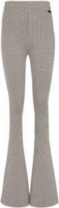 Balmain Monogram jacquard flared trousers Grijs Dames