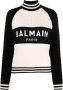 Balmain Monogram Jacquard Logo Sweatshirt Black Dames - Thumbnail 1