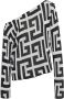 Balmain Monogram gebreide trui met asymmetrische pasvorm White Dames - Thumbnail 1