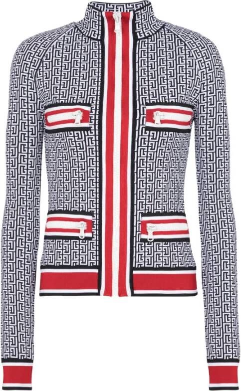 Balmain Monogrammed knit jacket Meerkleurig Dames