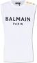 Balmain Witte Mouwloze Tanktop met Ronde Hals en Goudkleurige Knoopdetail White Dames - Thumbnail 5