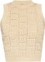 Balmain Gebreide top met monogram en open structuur Beige Dames - Thumbnail 1