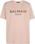 Balmain Lichtbruin Katoenen Logo T-Shirt Brown Heren - Thumbnail 1