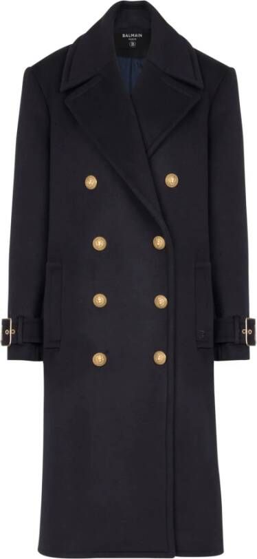 Balmain Oversized jas met kruislings knoopsluiting Blauw Dames