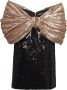 Balmain Paillet Off-Shoulder Jurk met Grote Strik Black Dames - Thumbnail 1