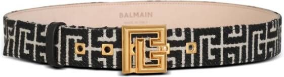 Balmain PB Belt in monogrammed jacquard Black Dames