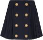 Balmain Pleated skirt with two rows of buttons Blauw Dames - Thumbnail 1