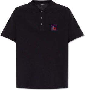 Balmain Polo shirt met monogram Zwart Heren