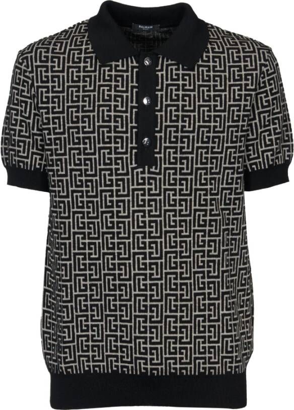 Balmain Polo Shirt Zwart Heren