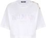 Balmain Kort T-shirt met kleurovergangsprint White Dames - Thumbnail 1