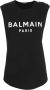 Balmain Ecologisch ontworpen katoenen T-shirt met logoprint Zwart Dames - Thumbnail 1
