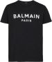 Balmain Ecologisch ontworpen katoenen T-shirt met Paris logo print Black Heren - Thumbnail 1