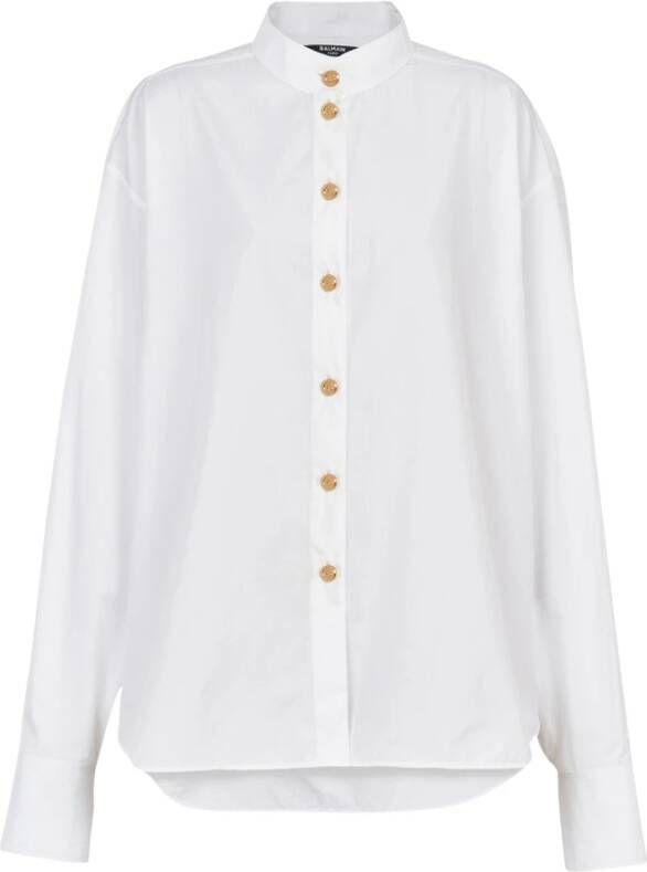 Balmain Popeline overhemd White Dames
