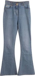 Balmain Pre-owned Balmain flard jeans in blauwe katoenen denim Blauw Dames