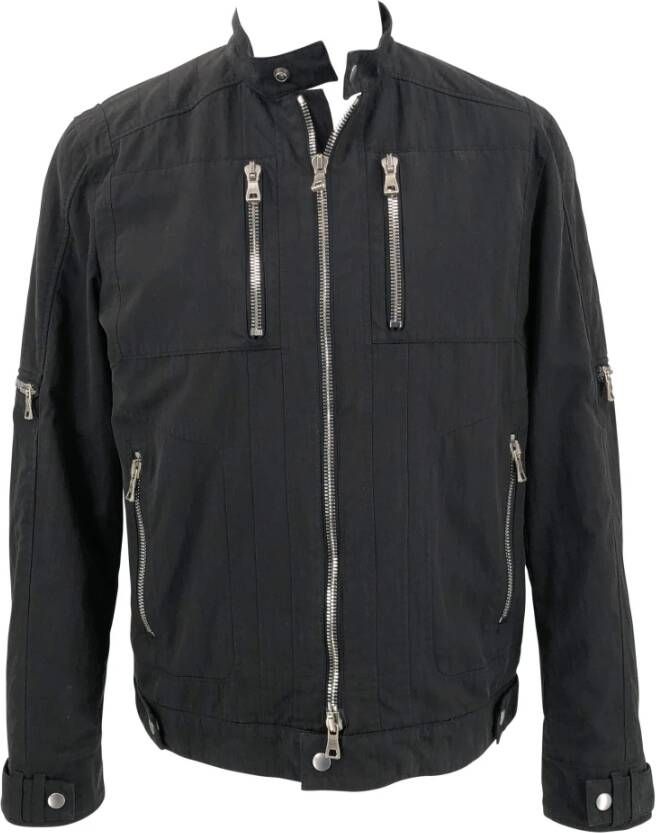Balmain Pre-owned Balmain Wind Breakher Jacket in zwart linnen Zwart Heren