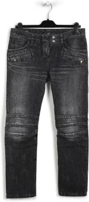 Balmain Pre-owned Cotton jeans Grijs Dames