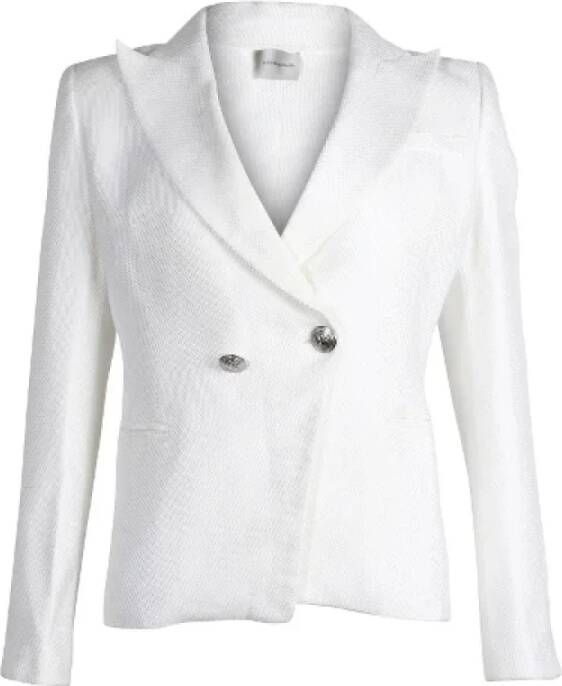 Balmain Pre-owned Cotton outerwear White Dames