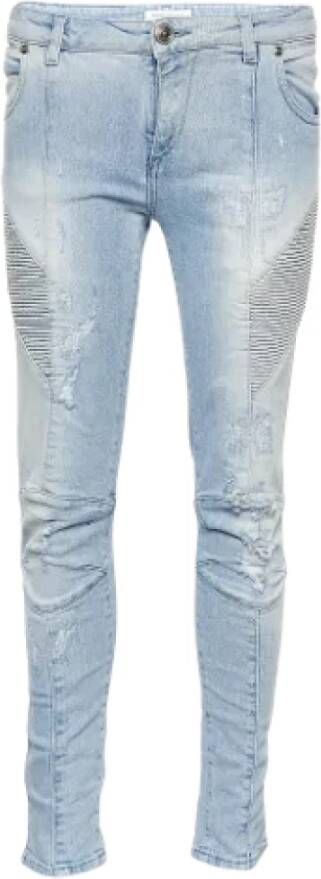 Balmain Pre-owned Denim jeans Blauw Dames