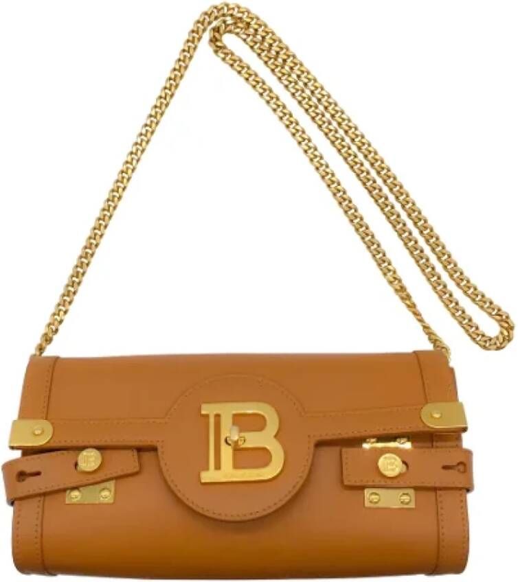 Balmain Pre-owned Leather handbags Bruin Dames