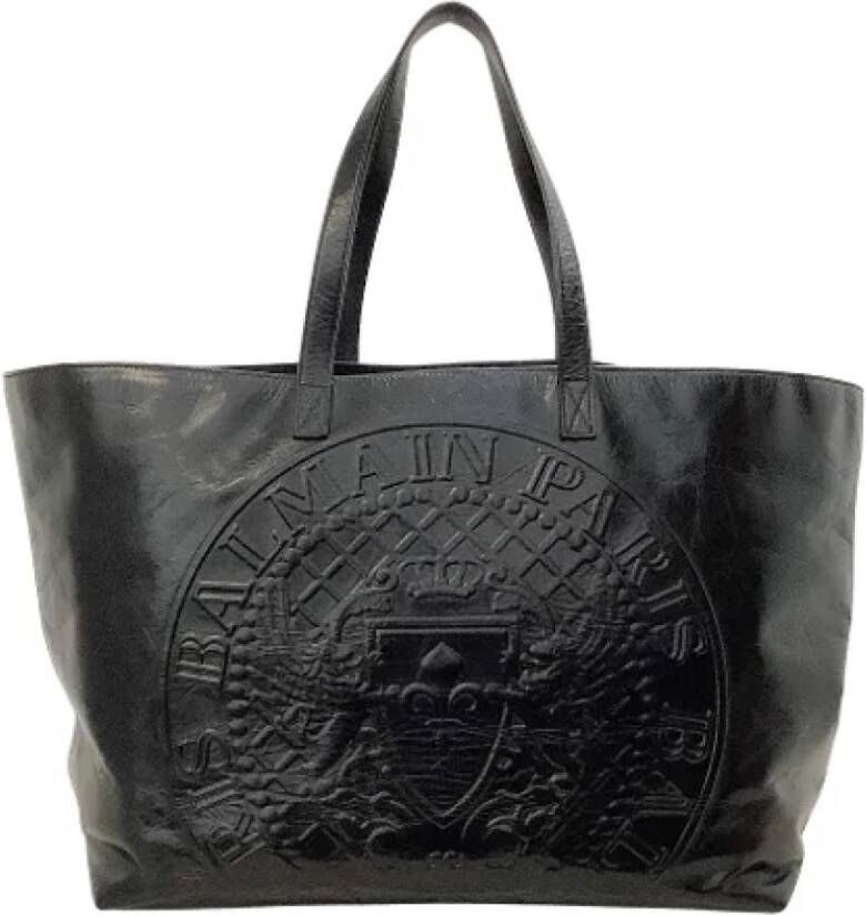 Balmain Pre-owned Leather handbags Zwart Dames