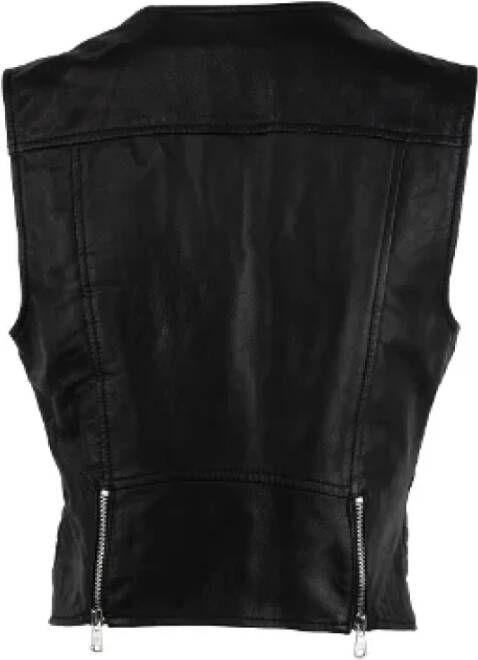 Balmain Pre-owned Leather outerwear Zwart Dames