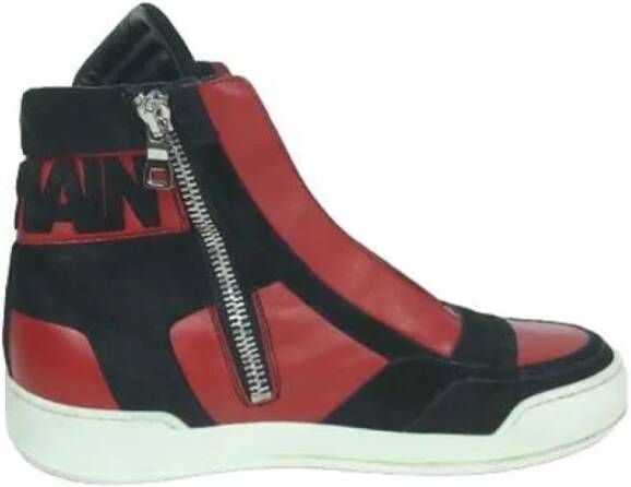 Balmain Pre-owned Leather sneakers Rood Dames