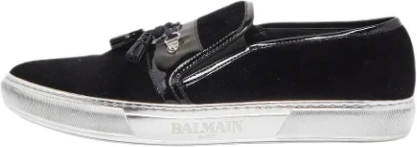 Balmain Pre-owned Leather sneakers Zwart Heren