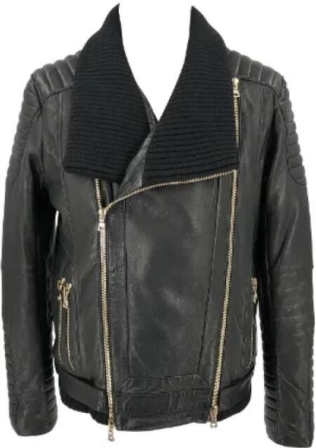 Balmain Pre-owned Leather tops Zwart Dames