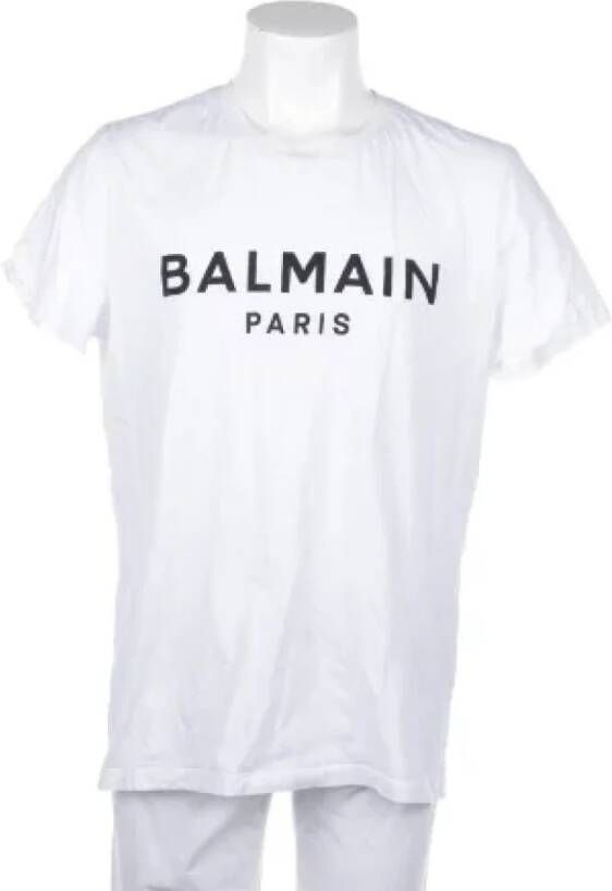 Balmain Pre-owned Pre-owned Cotton tops Wit Dames