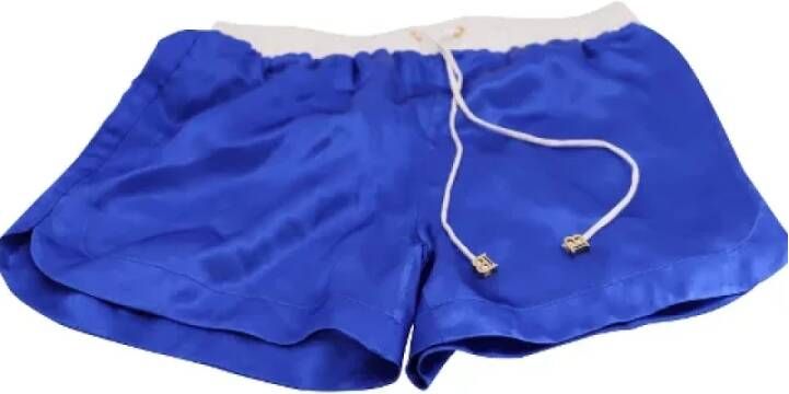 Balmain Pre-owned Silk bottoms Blauw Dames