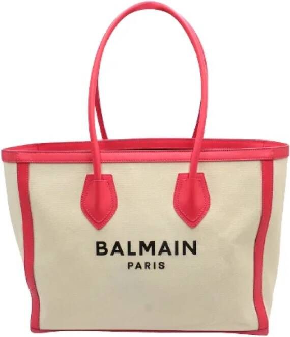 Balmain Pre-owned Preated canvas schouderzakken Beige Dames