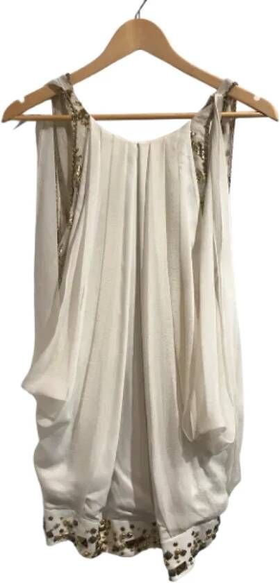 Balmain Pre-owned Silk dresses White Dames