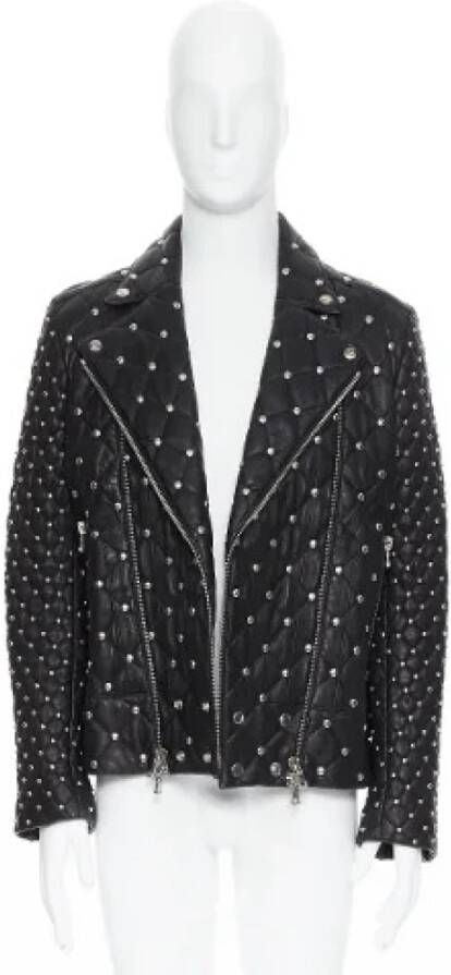 Balmain Pre-owned Voldoende lederen bovenkleding Zwart Dames