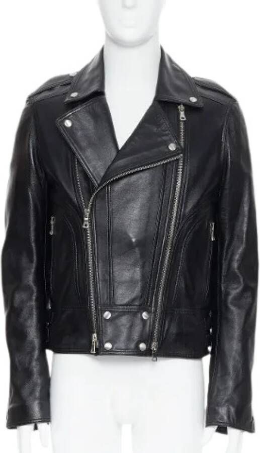 Balmain Pre-owned Voldoende lederen bovenkleding Zwart Dames