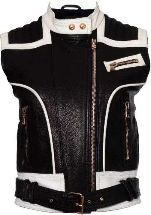 Balmain Pre-owned Voldoende lederen bovenkleding Zwart Dames