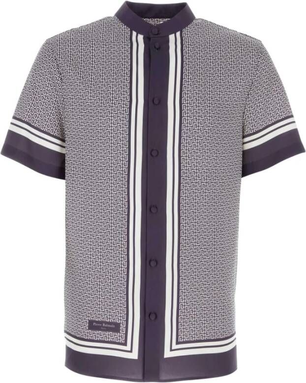 Balmain Printed polyester shirt Meerkleurig Heren