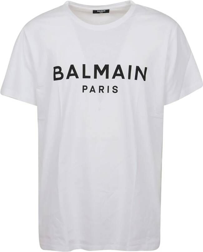 Balmain Printed T-Shirt Straight FIT Wit Heren