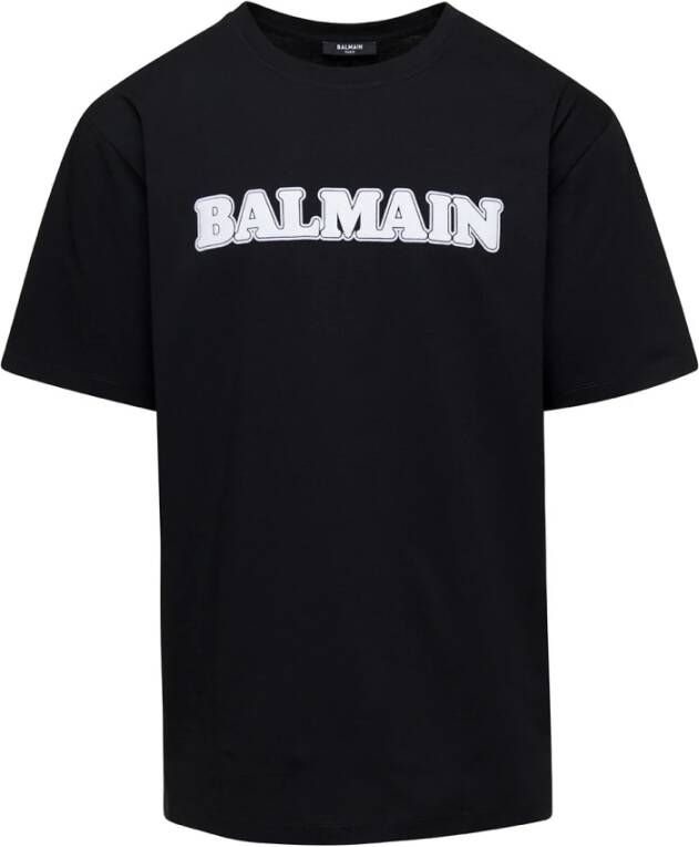 Balmain Retro Flock T-Shirt Zwart Black Heren