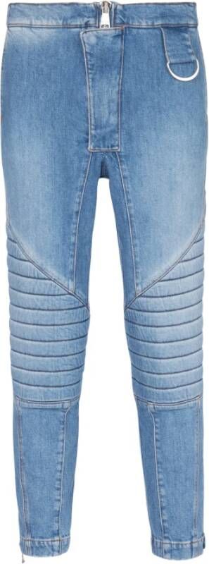 Balmain Geribbelde katoenen slim-fit jeans Blue Heren