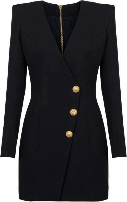 Balmain Robe courte en laine Zwart Dames