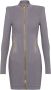 Balmain Robe courte en maille Grijs Dames - Thumbnail 1