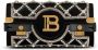 Balmain Sac Pochette B-Buzz 23 van fluweel en parels Black Dames - Thumbnail 1
