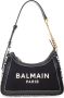 Balmain B-Army monogrammed canvas and smooth leather handbag Zwart Dames - Thumbnail 8
