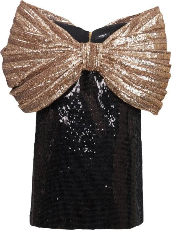 Balmain Mini-jurk met pailletten Zwart - Foto 1