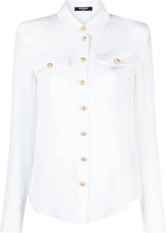 Balmain Elegante en veelzijdige collectie damesoverhemden White Dames