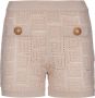 Balmain Monogram openwork gebreide mini shorts Beige Dames - Thumbnail 1