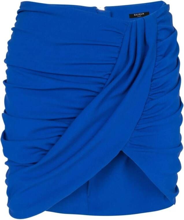 Balmain Blauwe Rok met Ritssluiting aan de Achterkant Blue Dames