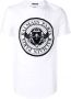 Balmain Velvet Logo Katoenen T-Shirt Klassieke Pasvorm White - Thumbnail 1