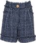 Balmain Short taille haute en tweed Blauw Dames - Thumbnail 1