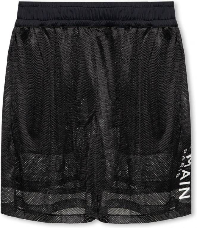 Balmain Shorts met logo Zwart Heren